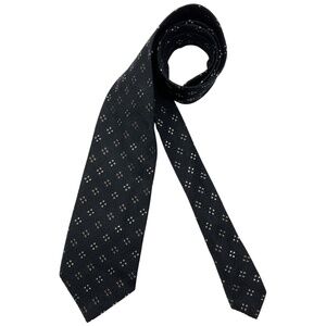 KENZO HOMME Black Geometric Silk LUXURY Tie ITALY